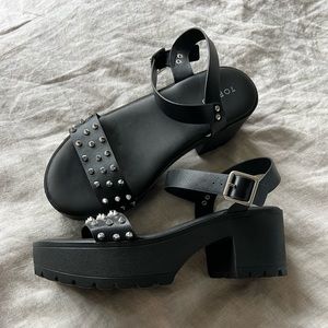 Studded platform sandals